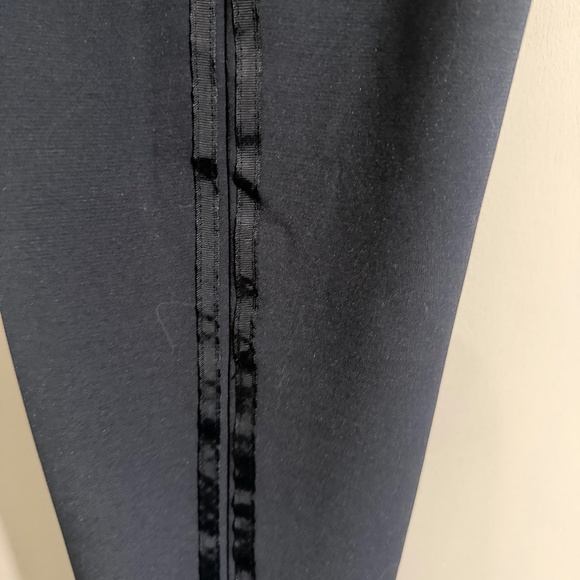 NWT Navy Flat Front Satin Side Stripe Trousers - Picture 7 of 7